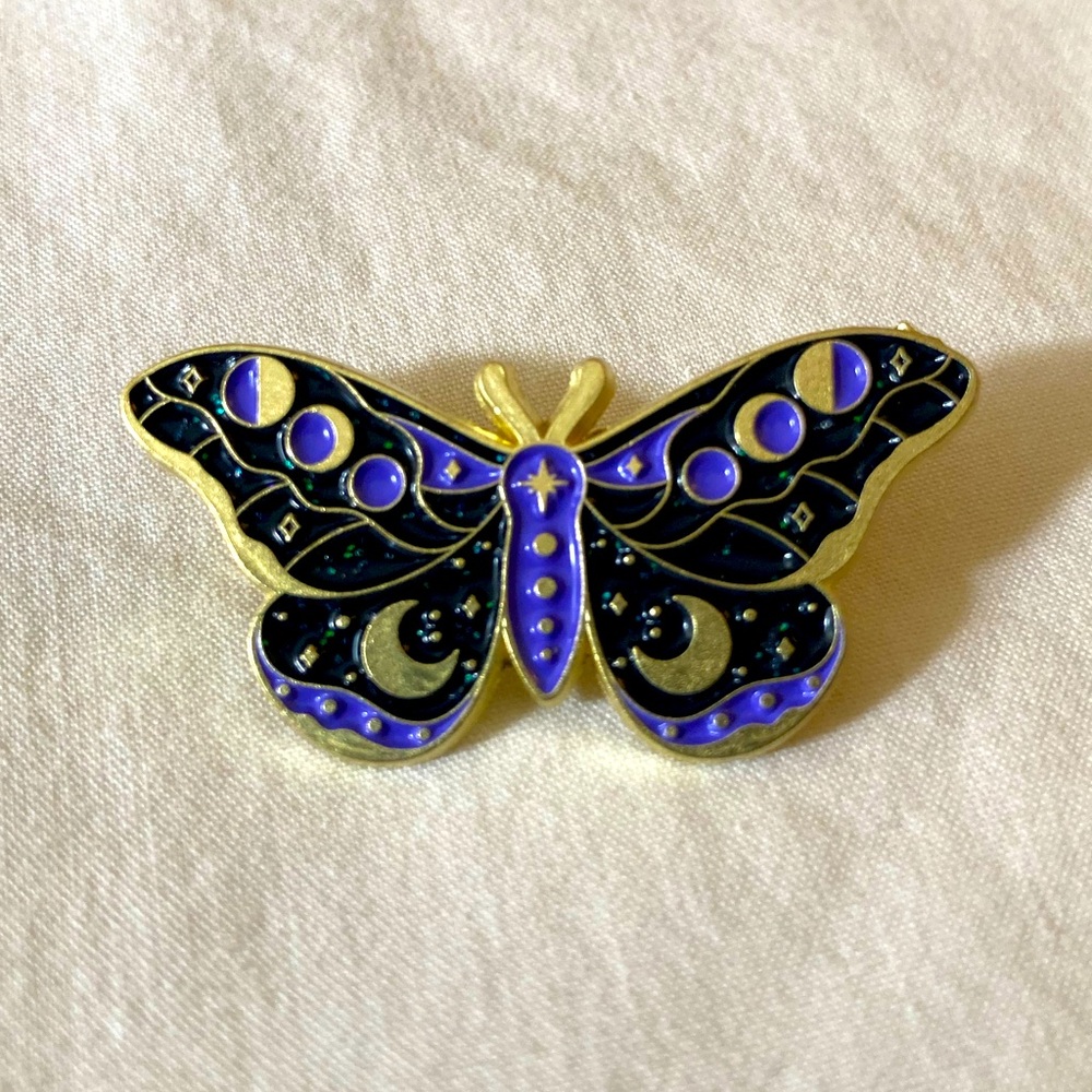 Blue Indigo Butterfly Brooch
